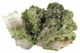 Lustrous Epidote with Quartz Crystals - Morocco #224813-1